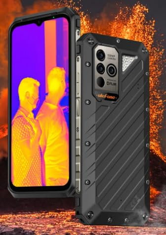 Ulefon Power Armor 19T 6.58 Inch FHD + Android 12 Thermal Imaging Camera Rugged Phone 17GB RAM + 256GB ROM 108MP Helio G99 9600mAh 66W Mobile Phones Quick Charge 4G