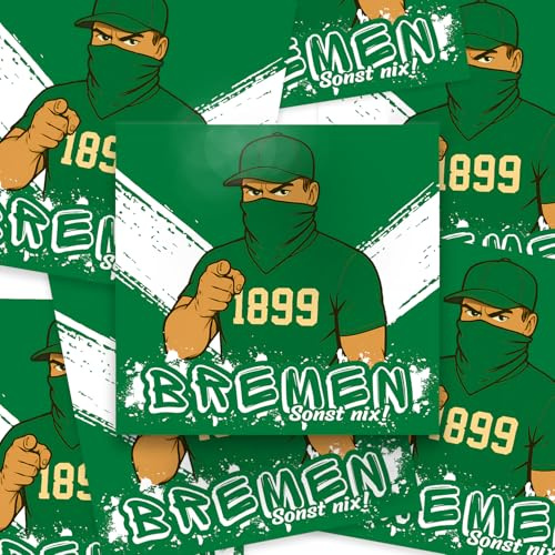 Fan-Kultur Xperience 100x Bremen Sticker/Aufkleber 'Sonst nix!'/ Hansestadt/Fußball Fanartikel/ 10,5x10,5cm/ PVC/wetterfest