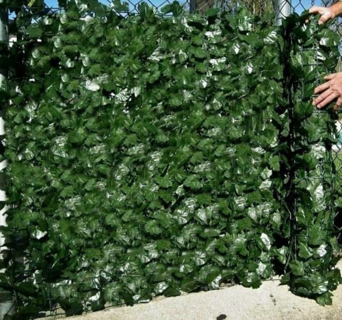 Valla decorativa de hiedra artificial, 3 m x 0,5 m, rollo de setos de hojas artificiales verdes, panel de pantalla de hiedra, valla de privacidad, enrejado de hojas para balcón, decoración de pared al