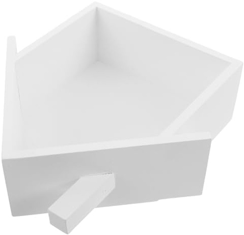 HAMPPLIES Rustikales Schwebendes Holzregal in Hausform Kleines Weißes Wandregal Platzsparender Organizer und Dekoratives Regal für Wohnzimmer und Kindergarten