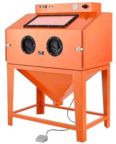 VEVOR Cabina di Sabbiatura 435 L, per Impieghi Gravosi con Tramoggia per Materiali da 117 L, Collettore di Polvere per la Finitura Superficiale di Parti di Grandi Dimensioni, Rimozione della Ruggine