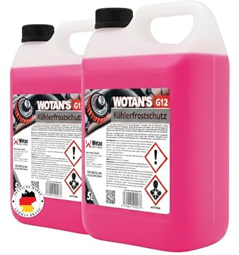 WWotan Solutions Wotan's 10L Kühlerfrostschutz G12 Gebrauchsfertig – Kühlmittel auf MEG-Basis – Silikatfrei & Glycerinfrei – Rot/Rosa – Für PKW, LKW & Maschinen – Korrosionsschutz (2x5L)