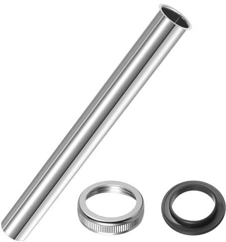 Zhujiehigh 1 Pièce Tube Plongeur Siphon Inox 300mm 1-1/4 | Tuyau plongeur pour extension de drainage, siphon de lavabo, cuisine, salle de bain, acier inoxydable, 1-1/4 pouce, 300 mm.