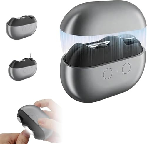 3-in-1 Multi-Functional Smart Nail Clipper for Seniors & Thick Nails - Electric Nail Trimmer with LED Light & Catcher - Painless Toenail/Fingernail Clipper,Limited Mobility (Gray)