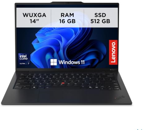 Lenovo ThinkPad X1 Carbon Gen 13 Aura, Laptop 14 WUXGA – Nero Processore Intel Core Ultra 7 con IA, RAM DDR5 16GB, SSD 512GB, ultraleggero