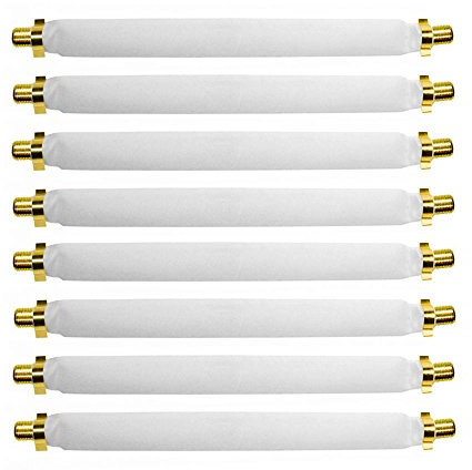 8X ARLI Fensterdurchführung 20 cm – Selbstklebend mit vergoldeten F-Buchsen für SAT & TV 75 Ohm | Flachkabel für Fenster & Türrahmen Wohnwagen Camping