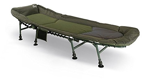 Lucx® XL Set 8-Beine Karpfenliege + Nightcat Schlafsack Angelliege Bedchair + Sleeping Bag, LX-110/8L+LX-217, Oliv grün, Large
