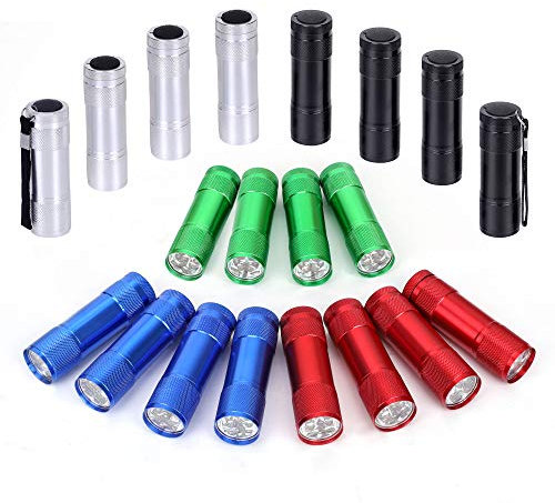 FASTPRO 20-pack Aluminum 6-LED Flashlights Set with Lanyard and 60-piece AAA Batteries Included and Pre-installed