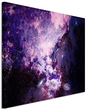 Paul Sinus Art Kunstfoto auf Leinwand 60x40cm Naturfotografie – Violetter galaktischer Sternenstaub auf Leinwand exklusives Wandbild moderne Fotografie für ihre Wand in vielen Größen