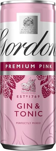Gordon's Premium Pink Gin & Tonic | 5% vol | 250ml | Flavours of Raspberry | Strawberry & Redcurrant | Ready to Drink | Enjoy Chilled