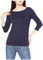 Amazon Essentials Women's Slim-Fit 3/4-Sleeve Boat-Neck T-Shirt, Navy, M
