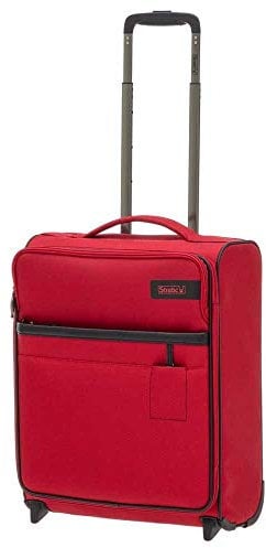 Stratic Light Koffer weichschale Trolley Rollkoffer Reisekoffer Handgebäck TSA-Zahlenschloss, erweiterbar, extra leicht, inkl. Einkaufsbeutel, Größe S, red
