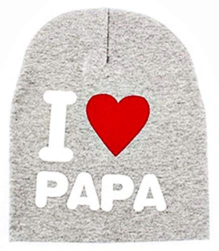 KIRALOVE Kinderhut - Baby - Kleinkinder - grau - mütze - schreiben - ich Liebe Papa papamädchen - Unisex - originelle Geschenkidee - mütze für Kinder - hervorragende qualität i Love papà dad