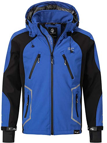 Rock Creek Herren Softshell Jacke Outdoor Jacke Windbreaker Übergangsjacke Anorak Kapuze Regenjacke Winterjacke Herrenjacke Jacket H-230 Blau L