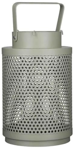 Mica Decorations Deko Laterne Kerze Metall grün - 25 x Ø 16 cm