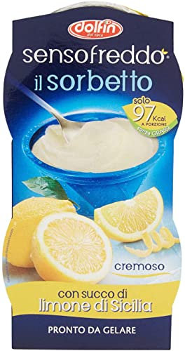 Lucgel Sorbetto Senso Freddo Pronto da Gelare con Succo di Frutta Limone di Sicilia Dolfin - 12 pz da 100 Ml -