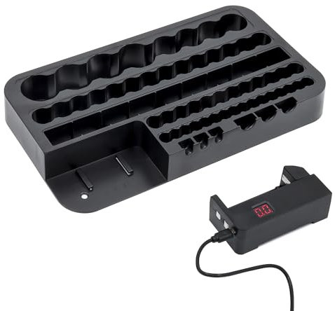 Testeur de Piles pour batterie AAA, AA, C, D, 9V, 1.5V | y compris boîte pour trier vos batteries | Testeur de pile idéal pour un usage domestique (sans Pile)