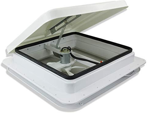 Leisure Coachworks Dachlüfter für Wohnmobile, 35,6 cm, kompletter 12-Volt-Ventilator mit weißem Deckel und Innengarnierung