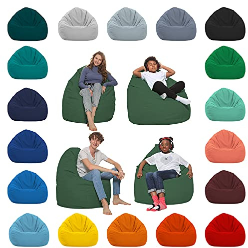 HomeIdeal - Sitzsack XXL Bodenkissen für Erwachsene & Kinder - Geeignet für Gaming oder Entspannen - Indoor wie Outdoor da er Wasserfest ist - mit EPS Perlen, Farbe:Dunkelgrün, Größe:XXXL