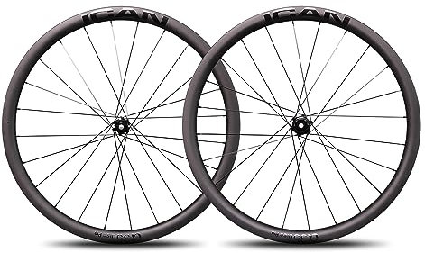 ICAN Alpha 35 Disc Pro Carbon Wheels Rennrad 35mm Clincher Tubeless Ready Bremsscheibe 12x100/12x142mm