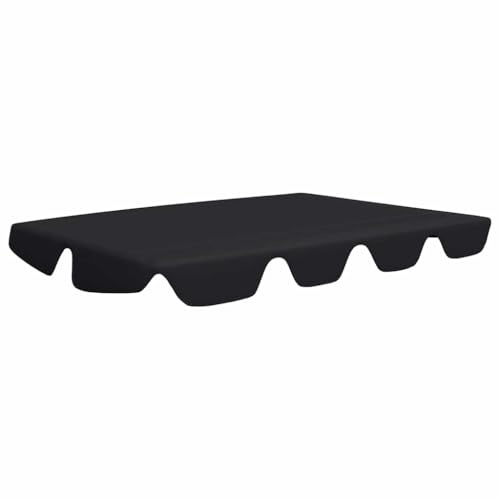 vidaXL Ersatzdach für Hollywoodschaukel Gartenschaukel Dach Dachbezug Schaukeldach Ersatz-Bezug Sonnendach Dachplane Schwarz 150/130x105/70 cm