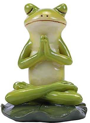 RAN 2,9 Zoll Hohe meditierende Froschstatue, Zen Yoga posiert Froschfigur, Indoor Outdoor-Harz Dekorationen für Gartenhausgarten
