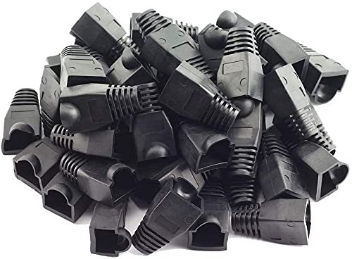 ANMOO Cat6 Boot Black Rj45 Boots Cover RJ45 Connector, Ethernet Cable Colorful Ethernet Boots Cover (100PCS)