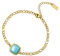 COAI Geschenkideen Damen Charm Armband Quadrat Armband aus Amazonit und Vergoldetem Edelstahl