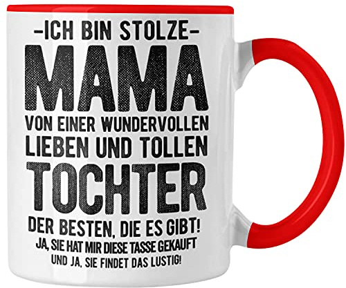 Trendation - Mama Tochter Tasse Geschenk Mutter Töchter Geschenkidee Partner Ja Sie Hat Mir Diese Tasse Gekauft (Rot)