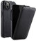 MELCKO Hülle passend für Apple iPhone 13 (6,1 Zoll), Handyhülle mit beschichtetem Leder, Flip-Case, Schutzhülle klappbar, dünne Handy-Tasche, Slim Cover, Schwarz