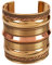 Touchstone NEU Indian Bollywood handgefertigt geflochtene Muster Dramatische Look Slip in leicht zu tragen 3 Zoll Designer Schmuck Manschettenarmband in Gold Kupfertönen für Frauen.