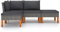 Gecheer 4-TLG. Lounge Gartenmöbel Set, Garten-Lounge-Set mit Kissen, Balkonlounge, Terrassensofa, Rattansofa, Sitzgruppe, Gartensofa Ecksofa Mittelsofa Poly Rattan Grau Kissen Farbe: Anthrazit