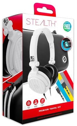 Stealth Hard Shell Travel Accessory Kit Compatible with Nintendo Switch, Lite & OLED Including Headset and Premium Quality Braided USB-C Charging Cable