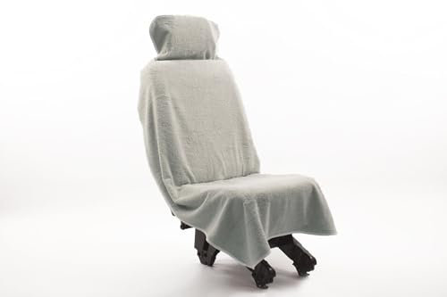 Castejo Autoschonbezüge, Wohnmobilbezüge, Einzelsitzbezug aus 100% Baumwolle mit Klettverschluß, als Überwurf, für Sportler, Camper, Werkstätten usw. in beige, grau, Silber o. blau ca. 75x157cm