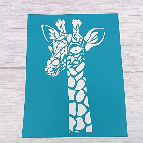 Tier Selbstklebende Siebdruck Schablone, Giraffe Mesh Transfer Schablone Wiederverwendbare Druckschablone Malschablonen Tier Schablone Auf Holz Stoff T-Shirt Mauer Und Heimtextilien-11x8.5 Zoll