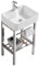 Waschbecken Waschtisch aus Keramik Handwaschbecken Spülbecken Waschschale Edelstahl Regal Waschplatz Keramikwaschbecken Kitchen Sink Waschtischunterschrank Spültisch Standwaschbecken Küchenspüle