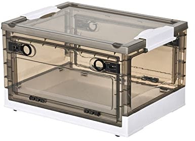 Ergocar Aufbewahrungsbox mit Deckel, Faltbare Kunststoff Aufbewahrungsbox mit Deckel und Rollen, Stapelbare Aufbewahrungsbox Transparente, für Büro, Kinderzimmer, Küche & Wohnzimmer