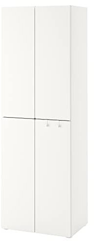 Ikea PLATSA/SMÅSTAD Kleiderschrank, 60x57x181 cm, Weiß / mit 2 Kleiderstangen