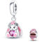HappyStar 925 Sterling Silber Mom Love You Always Beads Dangle Anhänger für Pandora Charms Armbänder für Damen, I LOVE MOM Geschenke zum Muttertag