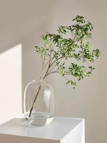 GeLive Modern Large Glass Vase, Tall Floor Vase, Clear Flower Vase, Flower Arrangement for Long Stem Branch Artificial Plant Tabletop Centerpiece Home Indoor Decoration (Transparent)