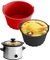 Silikon Einlagen für Crockpot Slow Cooker, Slow Cooker Divider Liner, Slow Cooker Einlagen, Silikon-Einlagen für Schongarer, Slow Cooker Trennwände (Schwarz + Rot)