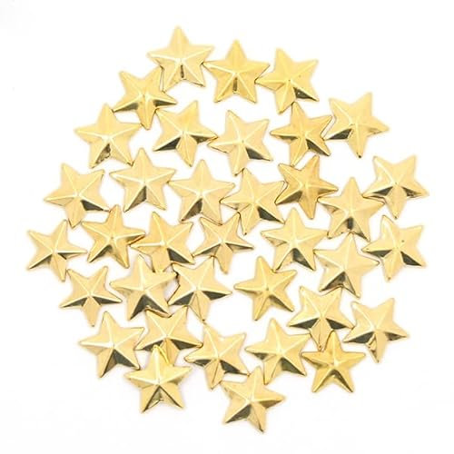 100 Stück 8/10/15 mm Stern-Kupfer-Nieten, Metall-Leder-Nieten, Hotfix-Strasssteine, zum Aufbügeln von Kleidung, Hot-Fix-Bolzen, Punk-Spikes, DIY-Taschen, Gold, 10 mm