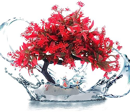 TROONZ Piante per acquari | Piante e Fiori Colorati per Acquario | Piante per Decorazioni per acquari, Decorazioni per acquari per per acquari per Tartarughe, Acquario per Pesci