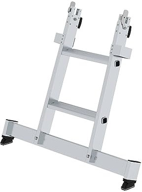 PROREGAL Stufen-Glasreinigerleiter Unterteil mit nivello®-Traverse | 2 Stufen | Leiter, Teleskopleiter, Trittleiter, Bockleiter, Sprossen-Doppelleiter