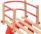 Tidyard Rückenlehne für Schlitten Rodel Davoser Schneeschlitten 98,5 x 16 x 0,22 cm (L x B x T) Rodelschlitten Schlittenlehne Lehne mit 2 Schutzstangen Sperrholz, HDPE Beige und Rot