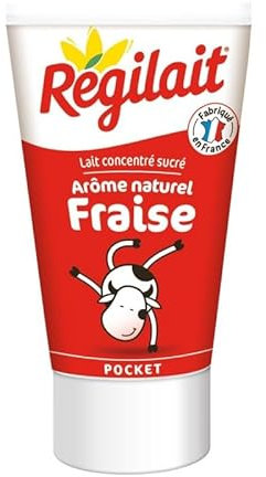 REGILAIT - Régilait Tube Pocket Lait Concentré Sucre Fraise 60G - Lot De 6 - Vendu Par Lot