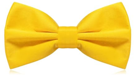 MAIANY Fliege Herren Schwarz/Rot: Vorgebundene Fliege Mit Einstellbarem Band, Elegante Anzug Schleife Für Hochzeit, Abschlussball, Karneval & Frühlingsfest (goldgelb)