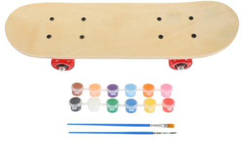 NUOBESTY 1 Satz Leeres Graffiti-Skateboard Skateboard-Deck Unfertiges DIY-Skateboard Zum Bemalen Geschenke Für Skateboard-Liebhaber Skateboards Für Jugendliche Kind Junge Holzdeck Hölzern