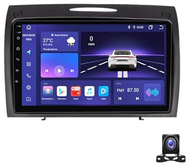 Doppel DIN Radio Mit Navi, 9 Zoll Touchscreen, 2 Din Autoradio MP5 Player Für Benz SLK Class R171 2004~2011 Unterstützt BT, Radio FM/RDS, DSP, Carplay/Auto, Lenkradsteuerung,8 core m200s 2g+32g