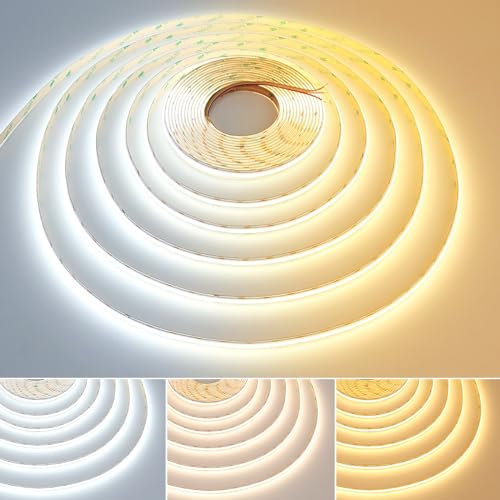 GOMING CCT Weiß Abstimmbare Linear Scheinwerfer 24V COB LED Streifen 2700K-6500K 10M 624LED/M CRI 93+ Nicht Wasserdicht IP20 LED Band für Küche Wohnkultur(CCT Controller und Netzteil Nicht Enthalten)